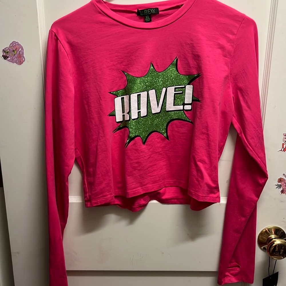 Dolls kill club exX size extra-large long sleeve crop top